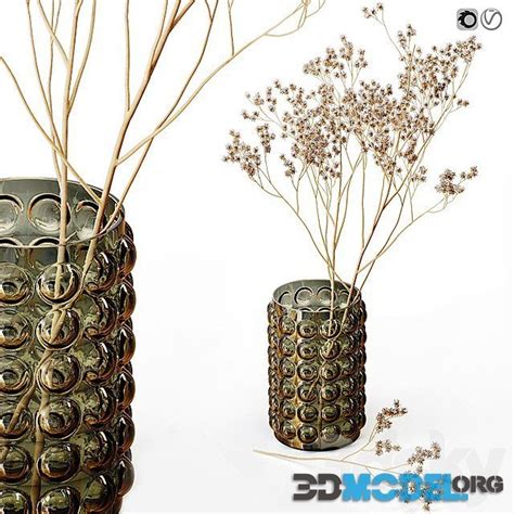 3D Model – H&M bubbled Vase with Dry Flowers