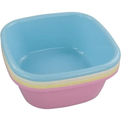 Bassine En Plastique Lot De Couleur Cuvette Carr Cdiscount