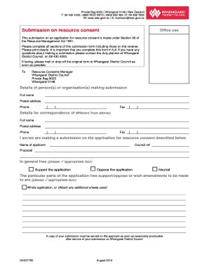 Fillable Online Wdc Govt Submission Form Whangarei District Council