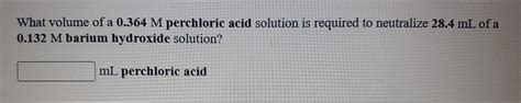 Solved A G Sample Of An Aqueous Solution Of Perchloric Chegg