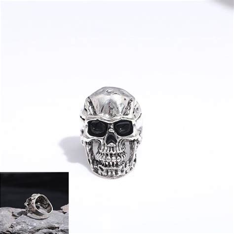 Men S Skull Ring Silver Vintage Jewelry Gothic Rocker Biker Pc Uygun