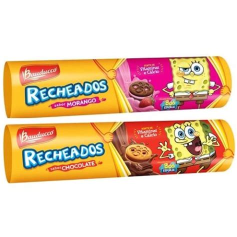 Biscoito Recheado Bauducco Bob Esponja Chocolate Ou Morango G