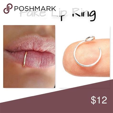 Fake Lip Ring Clip On Faux Cheater Piercing Hoop In Fake Lip