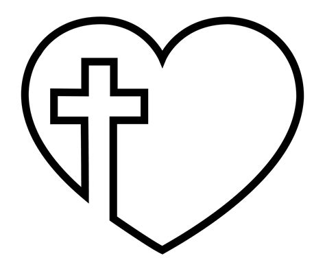 Christian cross in heart, Jesus Christ vector illustration. Catholicism ...