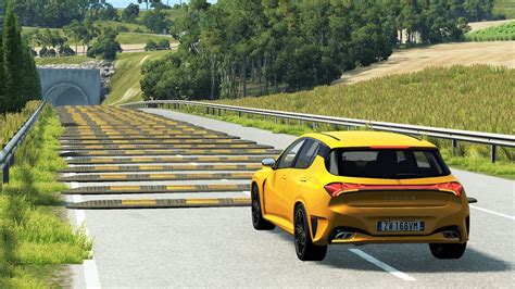 Cars Vs 100 Speed Bumps 1 BeamNG Drive BeamNG YT YouTube