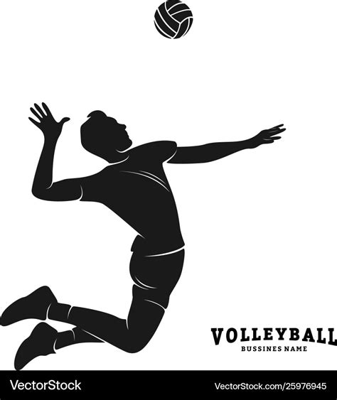 Volleyball player silhouette player Royalty Free Vector