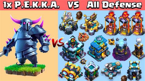 Pekka Vs All Defenses 1 Pekka Challenge In Clash Of Clans Youtube