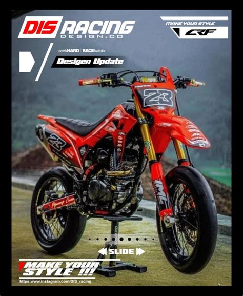 Decal Stiker Full Body Terbaru Motor CRF 150 L Merah Hitam Paling