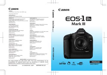 Canon Eos Ds Mark Iii Mode D Emploi Manualzz