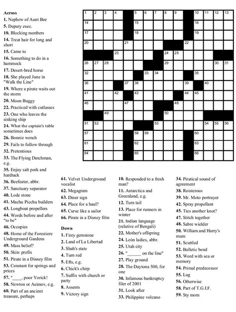 Printable Chicago Times Crossword Printable Jd