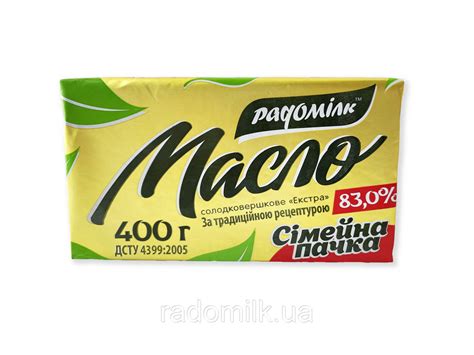 Купити Масло солодковершкове ДСТУ 83% жирності 400г сімейна пачка ТМ ...