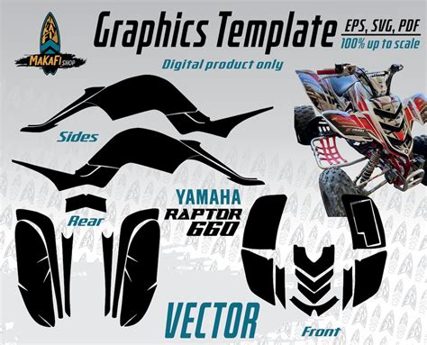 Plantilla de gráficos Yamaha Raptor 660 EPS SVG PDF Etsy México