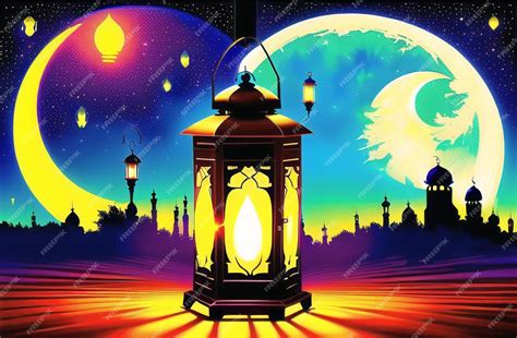 Premium Photo Illustration Of Amazing Design Of Muslim Arabic Lantern