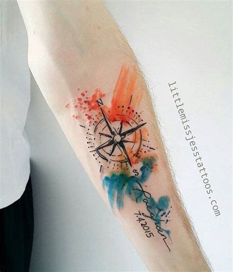 100 Awesome Compass Tattoo Designs Art And Design Compass Tattoo Design Watercolor Compass