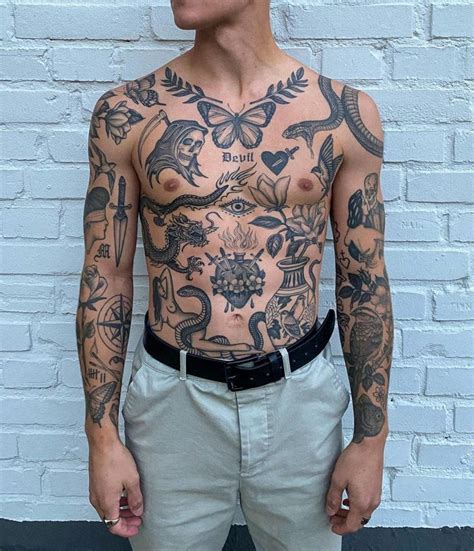 Pin By Jess On Masculinus Torso Tattoos Traditional Chest Tattoo