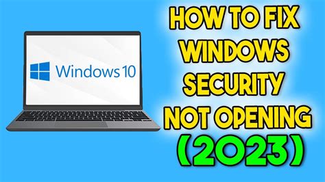 How To Fix Windows Security Not Opening On Windows Youtube