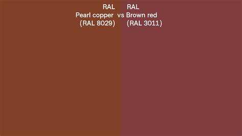 RAL Pearl Copper Vs Brown Red Side By Side Comparison