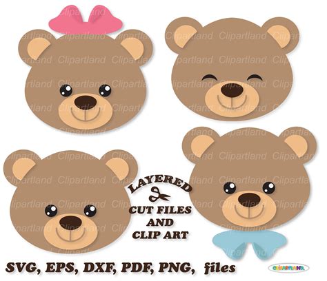 Cute Bear Face Clip Art