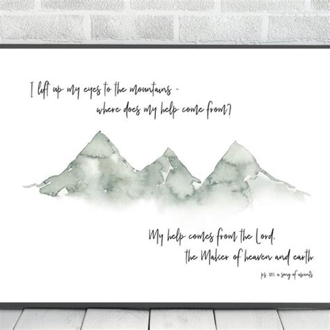 Psalm 121 I Lift My Eyes To The Mountains Christian Wall Etsy