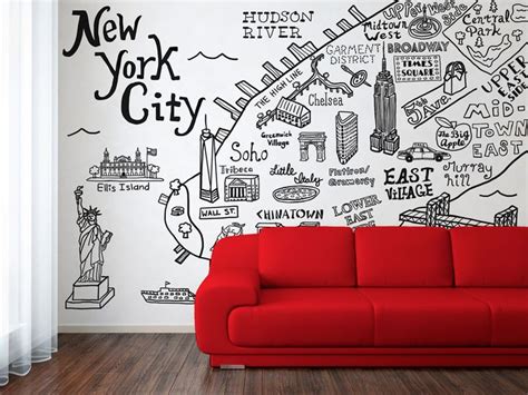 New York City Map Illustration And Wall Decal By Claire Lordon Map