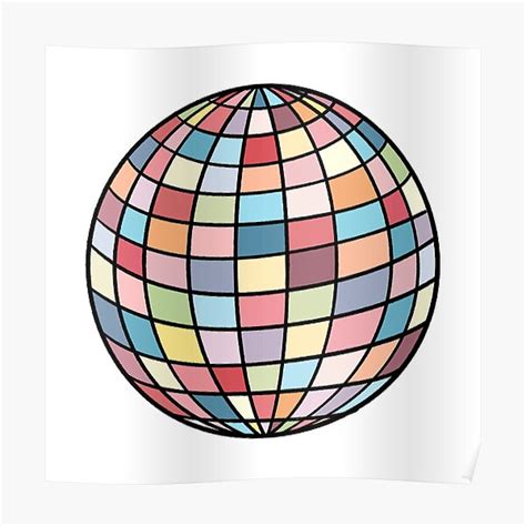 Pastel Rainbow Disco Ball Poster For Sale By Cederucki Redbubble