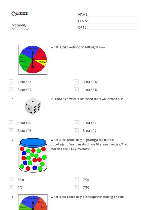 Probability Worksheets For Rd Year On Quizizz Free Printable