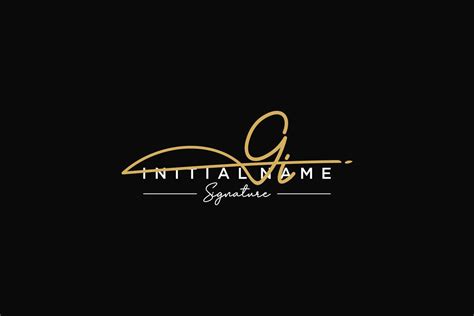 Initial Gi Signature Logo Template Vector Hand Drawn Calligraphy