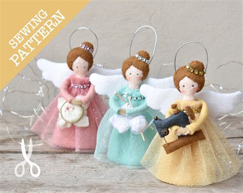 Heavenly Hosts Pattern Stitch Three Adorable Angels For Your Table Or