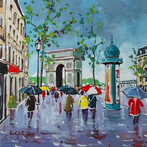 Peinture Jour De Pluie Pres De L Arc De Triomphe Par Euger Carr D