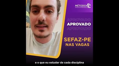 Arthur Aprovado Método 4 2 na SEFAZ PE nas vagas Mentoria para