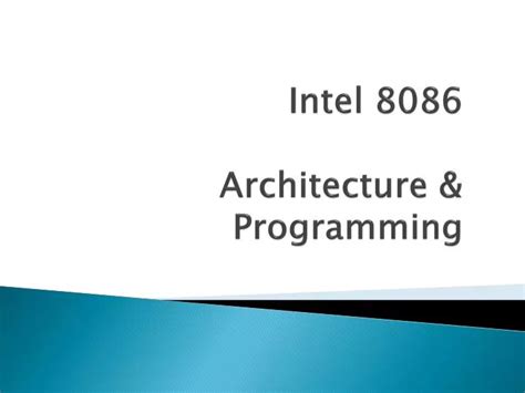 Ppt Intel 8086 Architecture And Programming Powerpoint Presentation