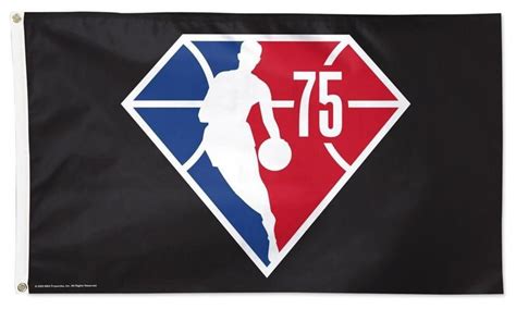 NBA 75th Anniversary Flag 3x5 Black | 75th anniversary, Custom flags ...