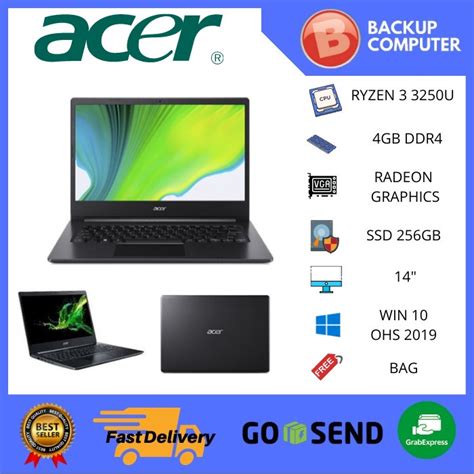 Jual Acer Aspire 3 Slim A314 22 Ryzen 3 3250u 8gb4gb 256 Ssd W10 Ohs