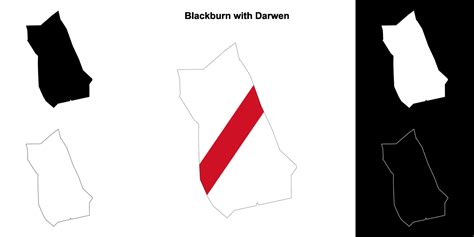 Blackburn with Darwen blank outline map set 43105518 Vector Art at Vecteezy