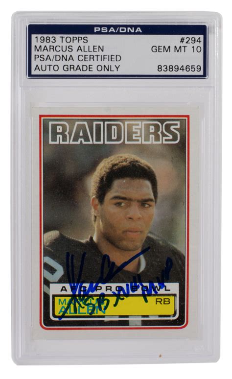 Marcus Allen Signed 1983 Topps 294 RC Inscribed SB XVIII MVP PSA