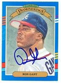 Ron Gant Autographed Baseball Card Atlanta Braves Donruss