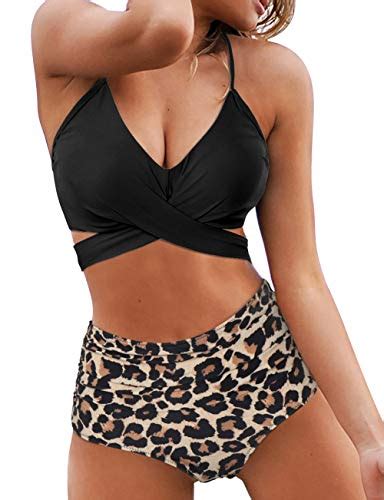 OMKAGI Conjunto De Bikini De Cintura Alta Para Mujer Con Realc