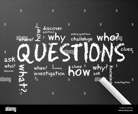 Chalkboard Questions Stock Photo Alamy