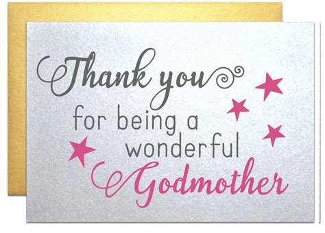 Card For Godmother T Note Thank You For Being A By Picmatcards