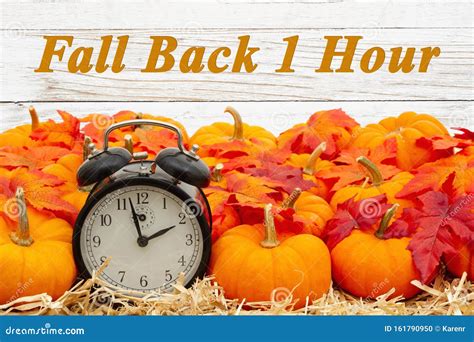 Fall Back 1 Hour Time Change Message with a Retro Alarm Clock with ...