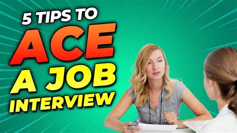 5 Tips To Ace A Job Interview Youtube