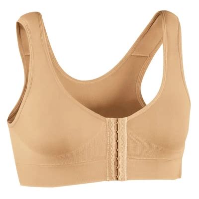 Collections Etc Women S Seamless Easy To Close Front Hook Comfort Bra Small Nude Female Target