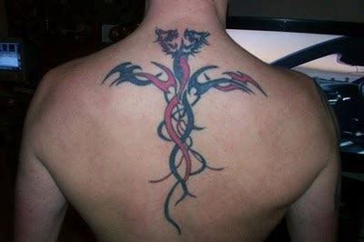 best tattoo gallery: Tribal back Dragon Tattoo