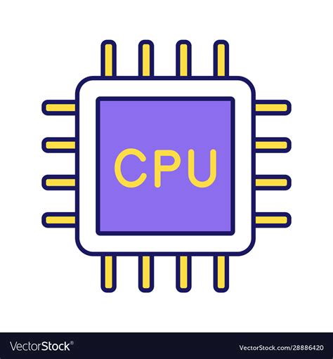 Cpu Color Icon Royalty Free Vector Image Vectorstock