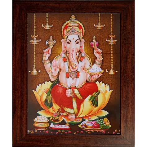 Lord Ganesha Wooden Photo Frame