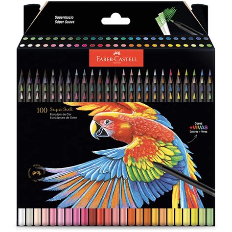 Lapis De Cor 100 Cores - Lápis De Cor redondo Supersoft 100 Cores Faber-Castell - ET 100 UN ...