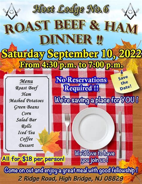 Sep 10 | Roast Beef and Ham Dinner | Long Valley, NJ Patch