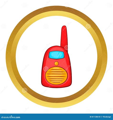 Red Portable Handheld Radio Vector Icon Stock Vector Illustration Of