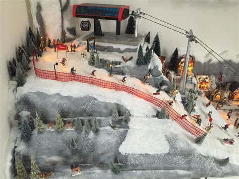 Skipiste Mit Seilbahn Christmas Village Display Christmas Villages