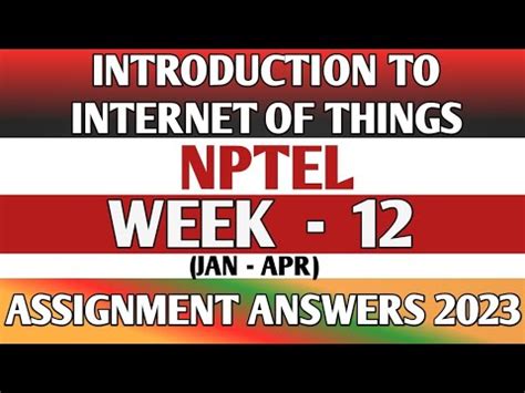 Nptel Iot Week Assignment Answers Nptel Introduction To Iot Week